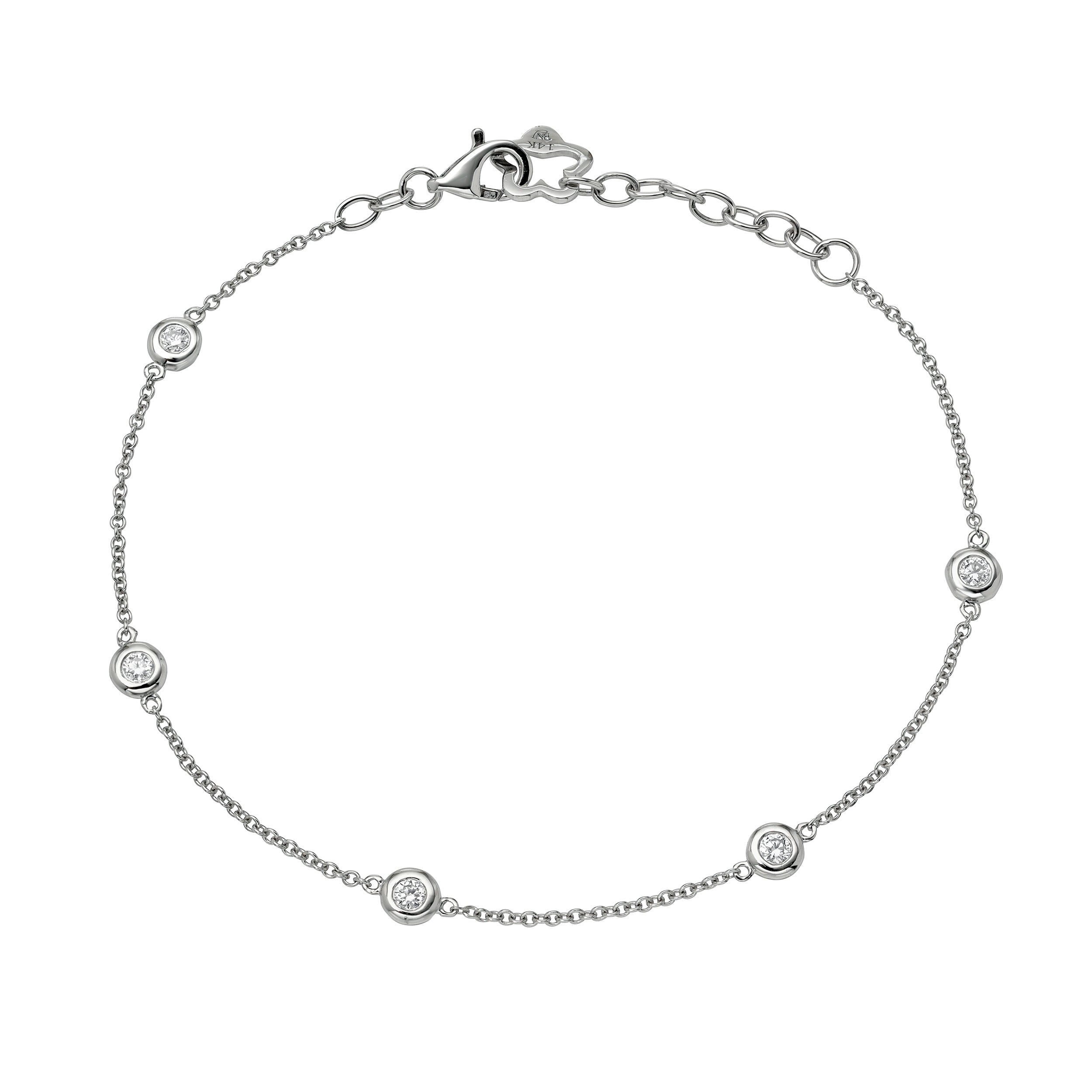 JEWELRY Diamond by the Yard Bracelet in White Gold Riberra