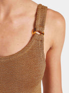 LINGERIE/PJ/SWIM Domino Swimsuit in Metallic Cocoa Hunza G