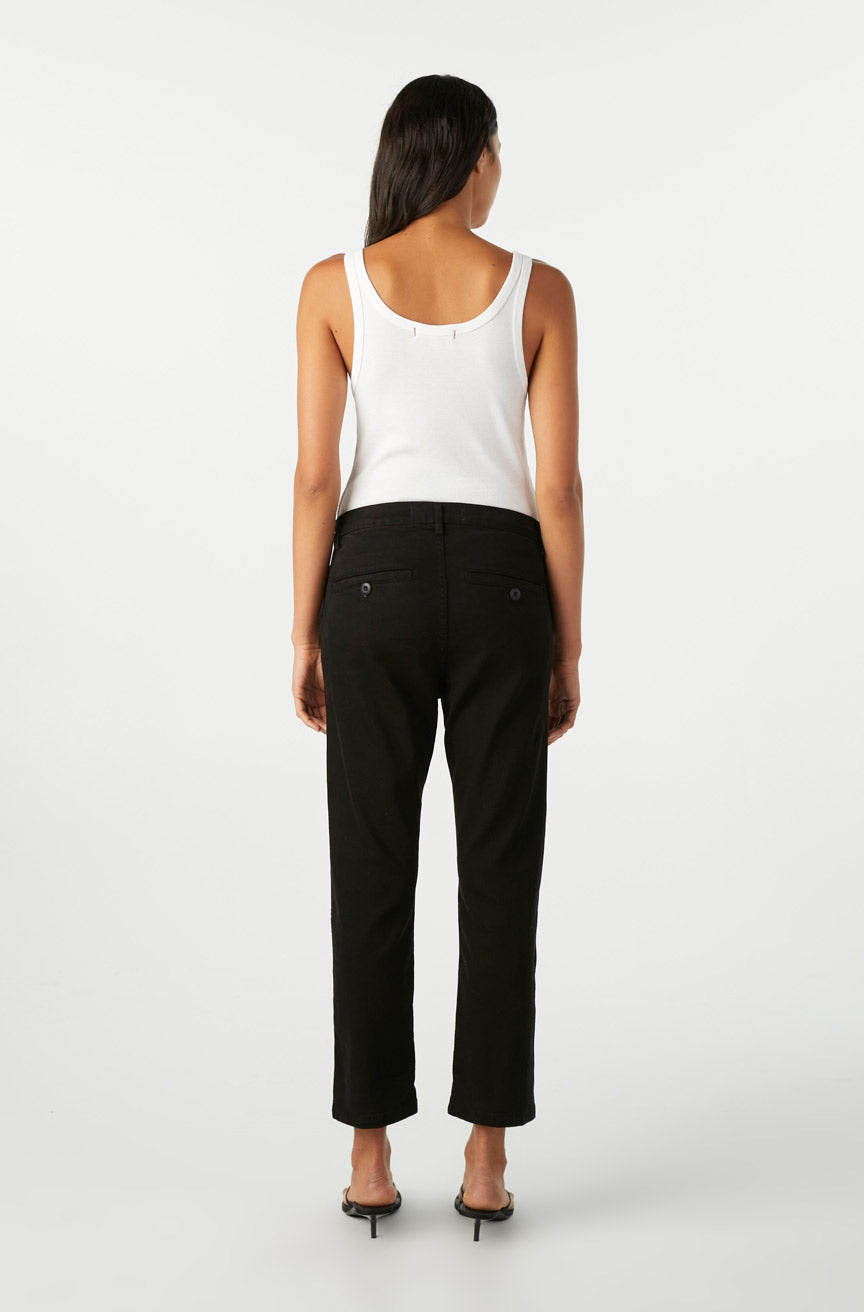 DENIM Easy Trouser Relaxed Crop Straight in Black AMO