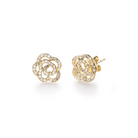 JEWELRY TS - 14K DIAMOND ROSE STUD EARRINGS EF Collection