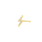 JEWELRY TS - 14K SINGLE MINI DIAMOND LIGHTNING BOLT STUD EARRING EF Collection
