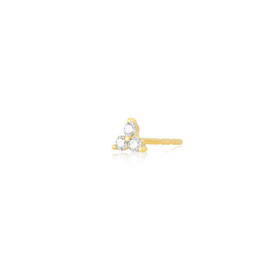 JEWELRY TS - 14K SINGLE DIAMOND TRIO STUD EARRING EF Collection