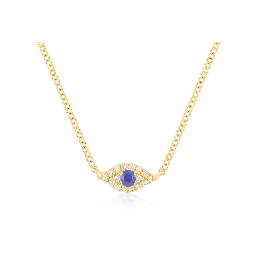 JEWELRY TS - 14K DIAMOND EVIL EYE CHOKER NECKLACE EF Collection