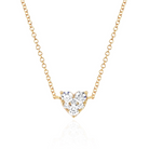 JEWELRY Full Cut Diamond Heart Choker Necklace in Yellow Gold EF Collection