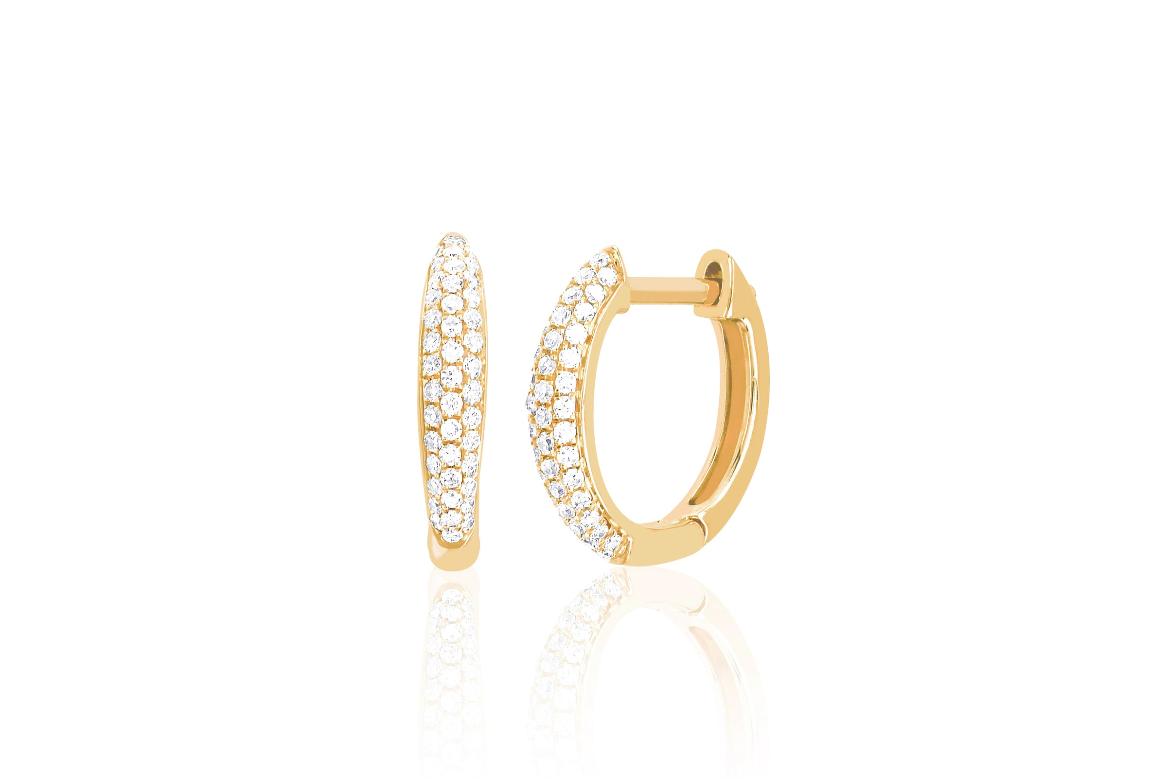 JEWELRY Diamond Dome Huggies in Yellow Gold EF Collection