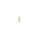 JEWELRY TS - 14K SINGLE MULTI FACETED DIAMOND STUD EARRING EF Collection