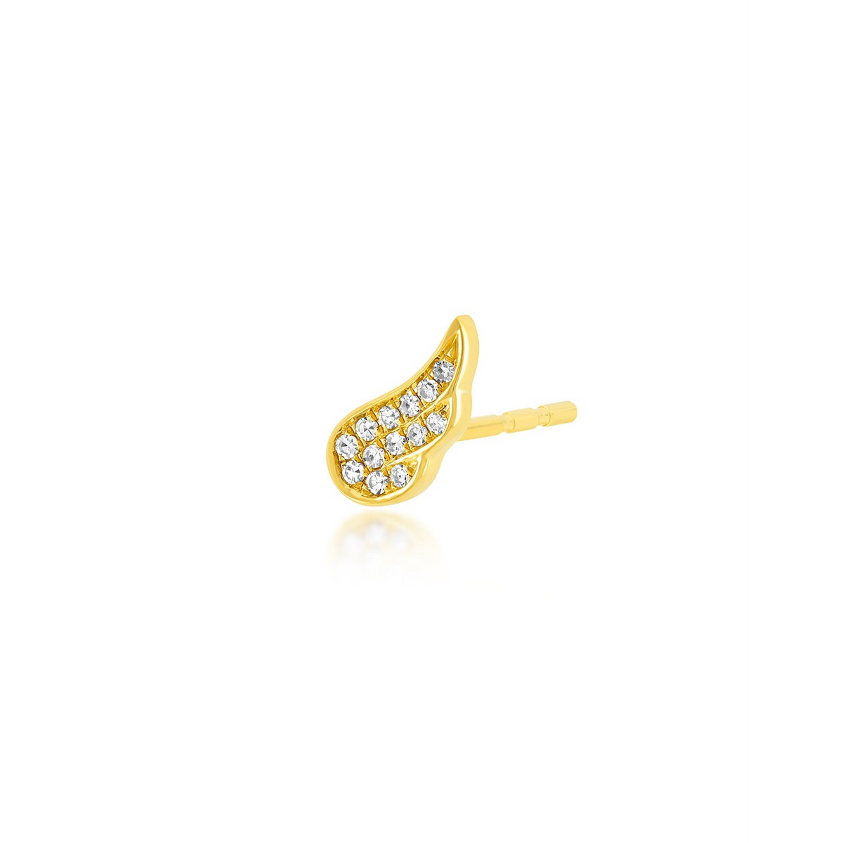 JEWELRY TS - 14K SINGLE BABY DIAMOND ANGEL WING STUD EARRING - LEFT EF Collection