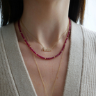 JEWELRY Ruby Bead Necklace in Yellow Gold EF Collection