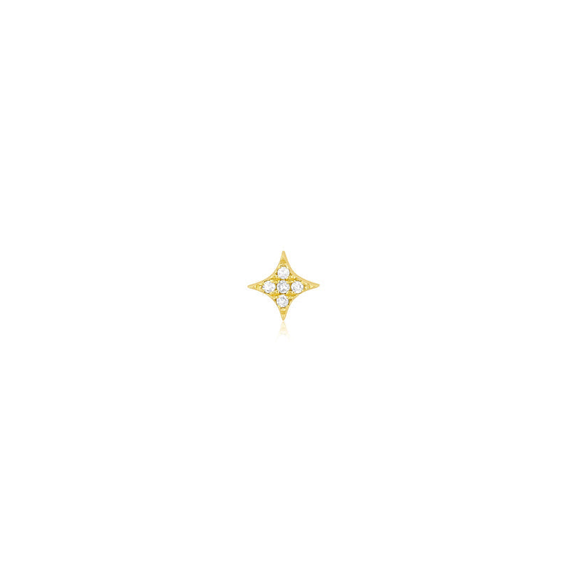 JEWELRY TS - 14K SINGLE DIAMOND SPANKLE STUD EARRING EF Collection