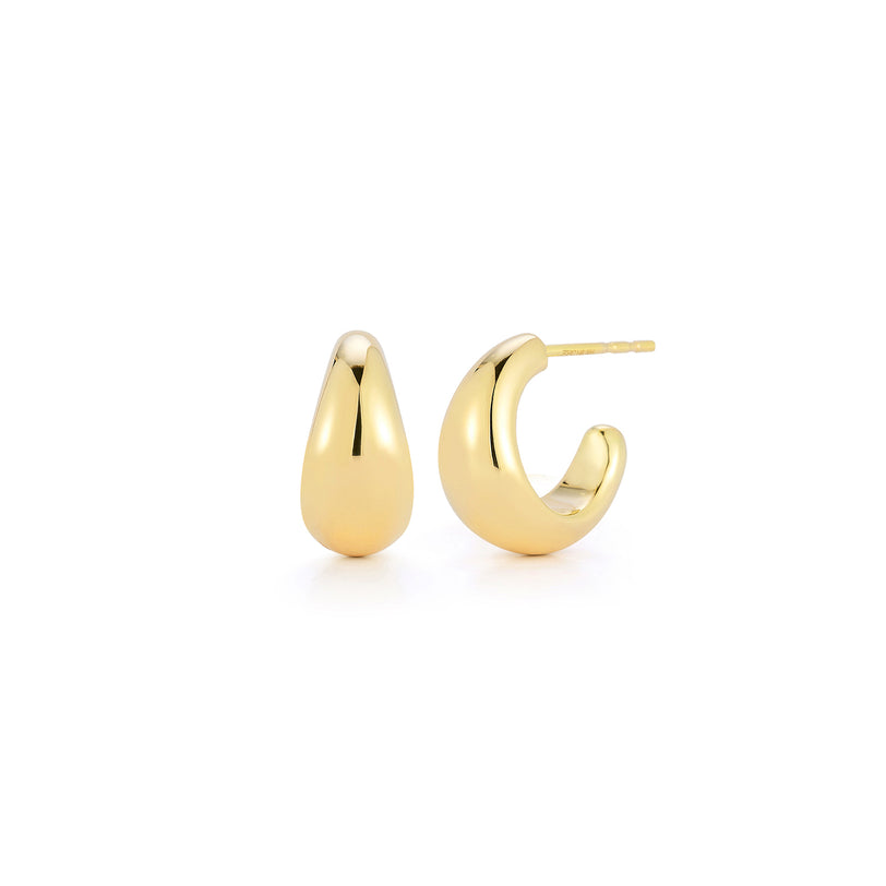 JEWELRY Jumbo Dome Huggies in Yellow Gold EF Collection