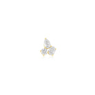 JEWELRY TS - 14K SINGLE TRIPLE DIAMOND CLUSTER STUD EARRING EF Collection