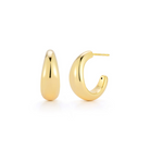 JEWELRY TS - 14K GOLD JUMBO DOME HOOP EARRINGS EF Collection