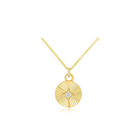 JEWELRY Diamond Fluted Disc Necklace in Yellow Gold EF Collection