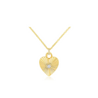 JEWELRY Diamond Fluted Heart Necklace in Yellow Gold EF Collection