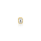 JEWELRY TS - 14K SINGLE BEZEL SET EMERALD CUT DIAMOND STUD EARRING EF Collection