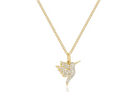 JEWELRY Pavé Diamond Mini Hummingbird Necklace in Yellow Gold EF Collection