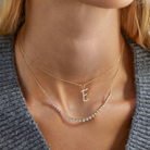 JEWELRY Diamond Script Initial "J" Charm in Yellow Gold EF Collection
