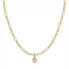 JEWELRY Diamond Pillow Mini Mixed Chain Necklace in Yellow Gold EF Collection