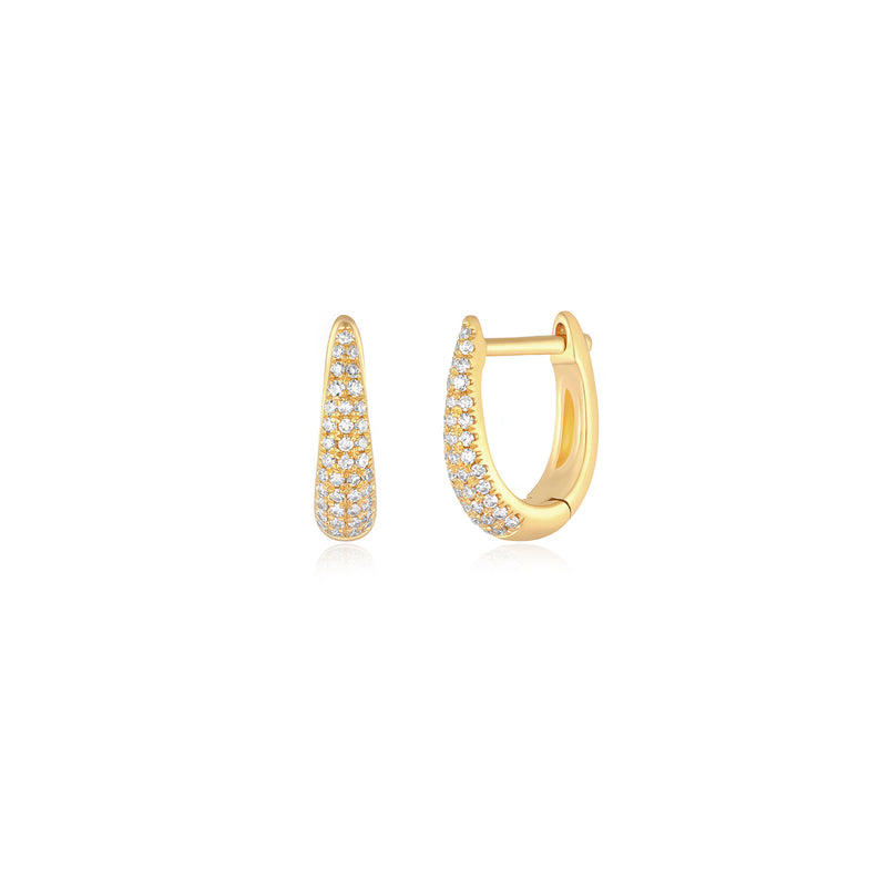 JEWELRY Diamond Mini Maeve Huggies Earrings in Yellow Gold EF Collection