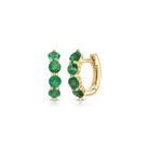 JEWELRY TS - JUMBO PRONG SET EMERALD MINI HUGGIE EARRINGS EF Collection