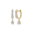 JEWELRY Graduated Diamond Drop Mini Huggies Earrings in Yellow Gold EF Collection