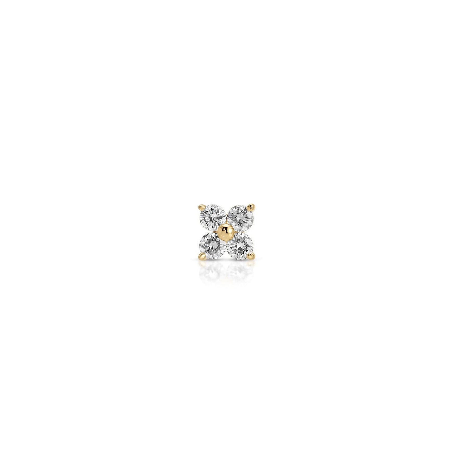 JEWELRY TS - 14K SINGLE DIAMOND FLEUR STUD EARRING EF Collection