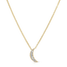JEWELRY Full Cut Diamond Crescent Choker Necklace in Yellow Gold EF Collection