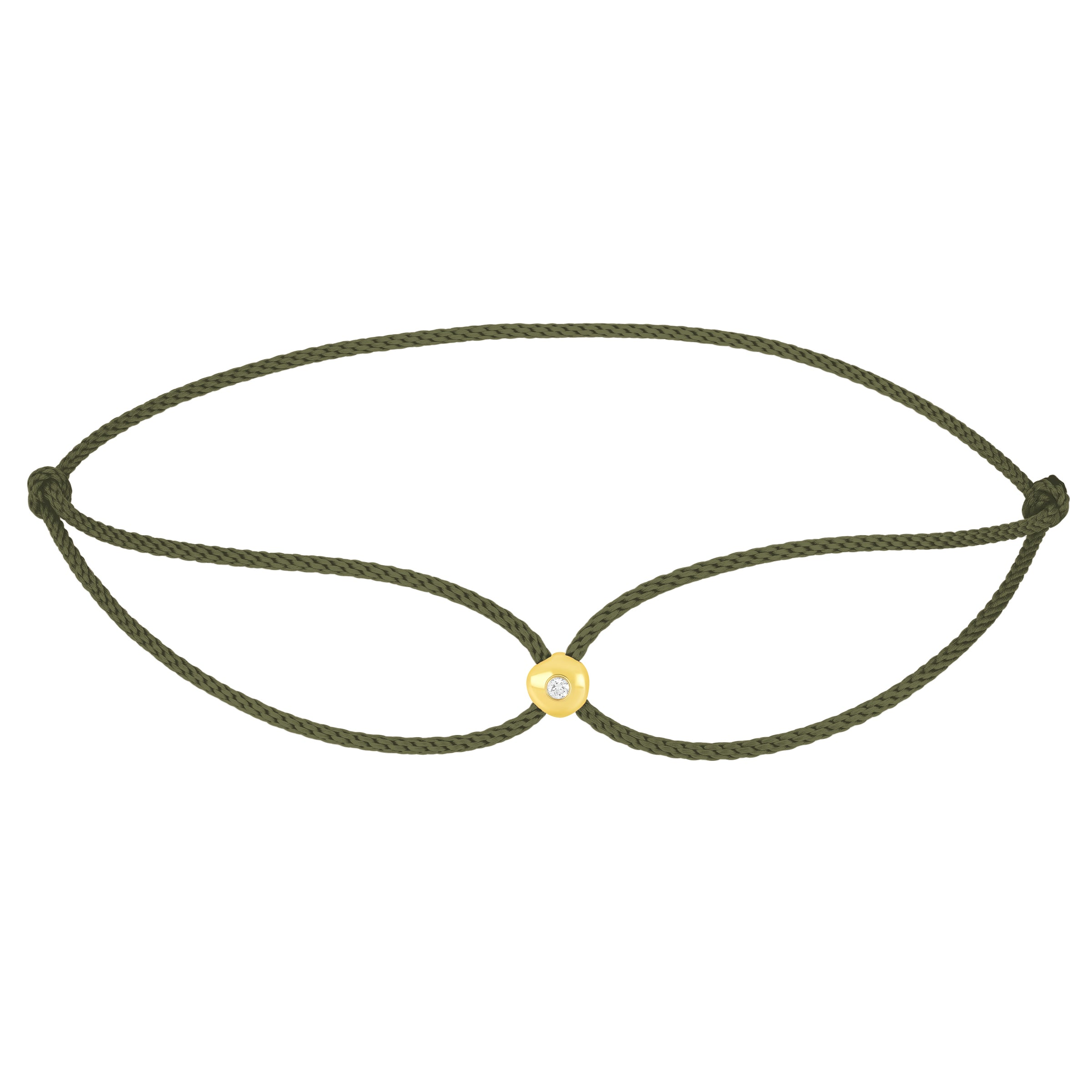 JEWELRY Diamond Dot Cord Bracelet in Olive Green EF Collection