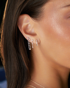 JEWELRY TS - 14K DIAMOND FLEUR HUGGIE EARRINGS EF Collection