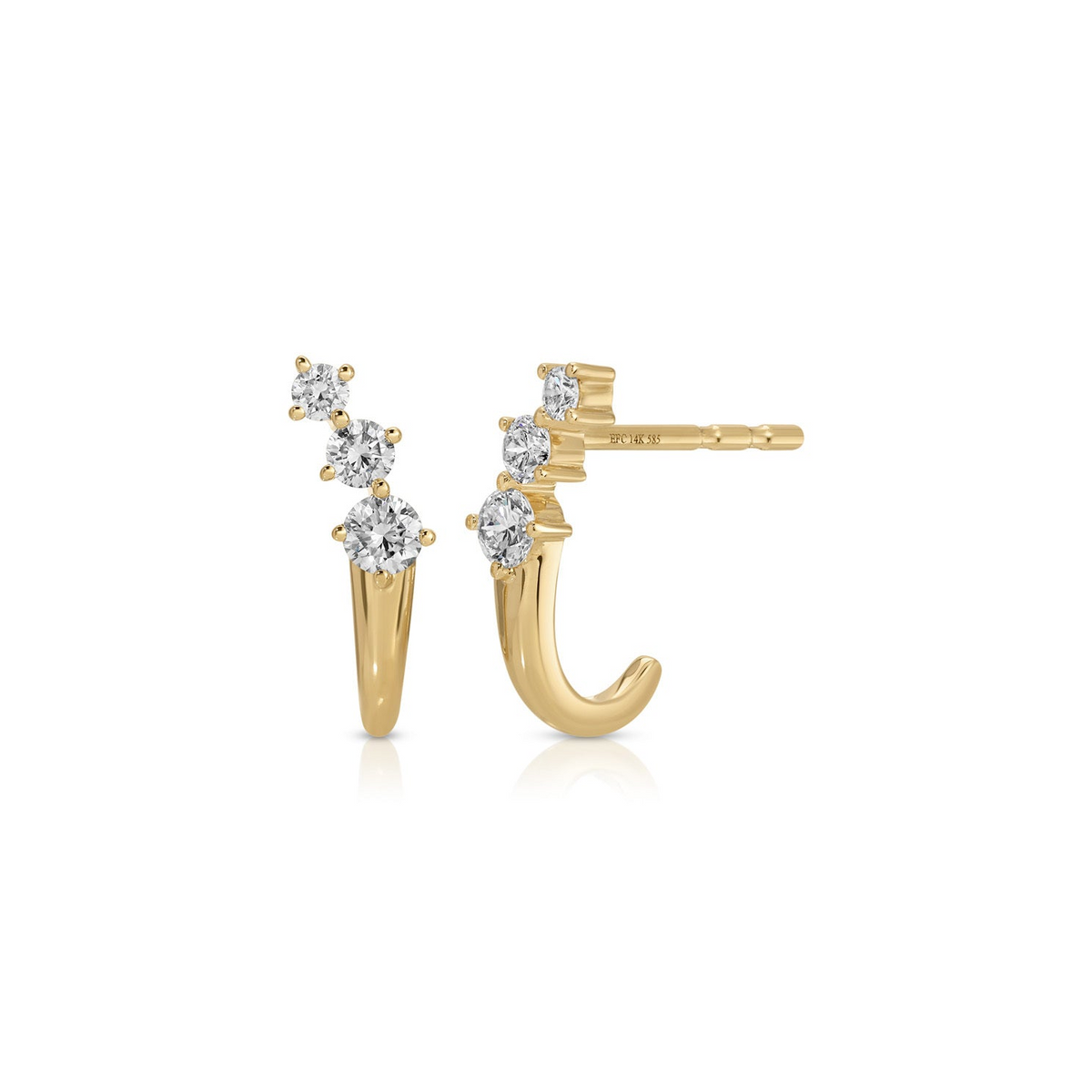 JEWELRY TS - 14K DIAMOND LEILA HUGGIE EARRINGS EF Collection