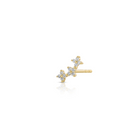 JEWELRY TS - 14K SINGLE DIAMOND FLEUR ARC STUD EARRING EF Collection