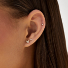 JEWELRY TS - 14K SINGLE BABY DIAMOND BUTTERFLY STUD EARRING EF Collection
