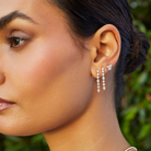 JEWELRY TS - 14K SINGLE TRIPLE DIAMOND CLUSTER STUD EARRING EF Collection