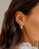 JEWELRY Large Single Diamond Ear Cuff in Yellow Gold EF Collection