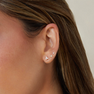 JEWELRY TS - 14K SINGLE DIAMOND TRIO STUD EARRING EF Collection