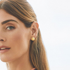 JEWELRY Gold Swirl Stud Earrings in Yellow Gold EF Collection