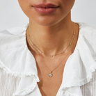 JEWELRY Diamond Fluted Disc Necklace in Yellow Gold EF Collection