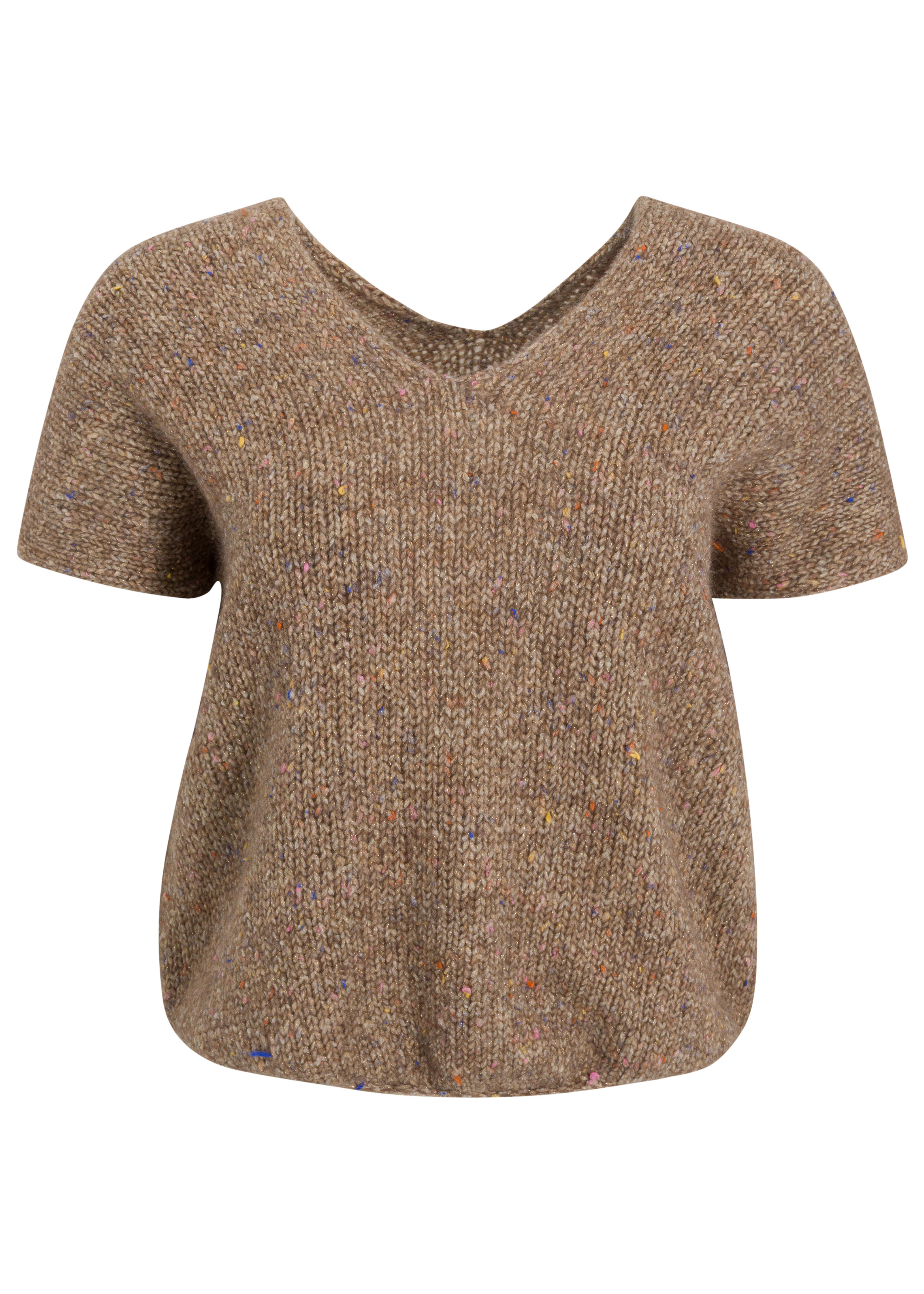 SWEATERS Short Sleeve Pullover in Almond Louiza Babouryan