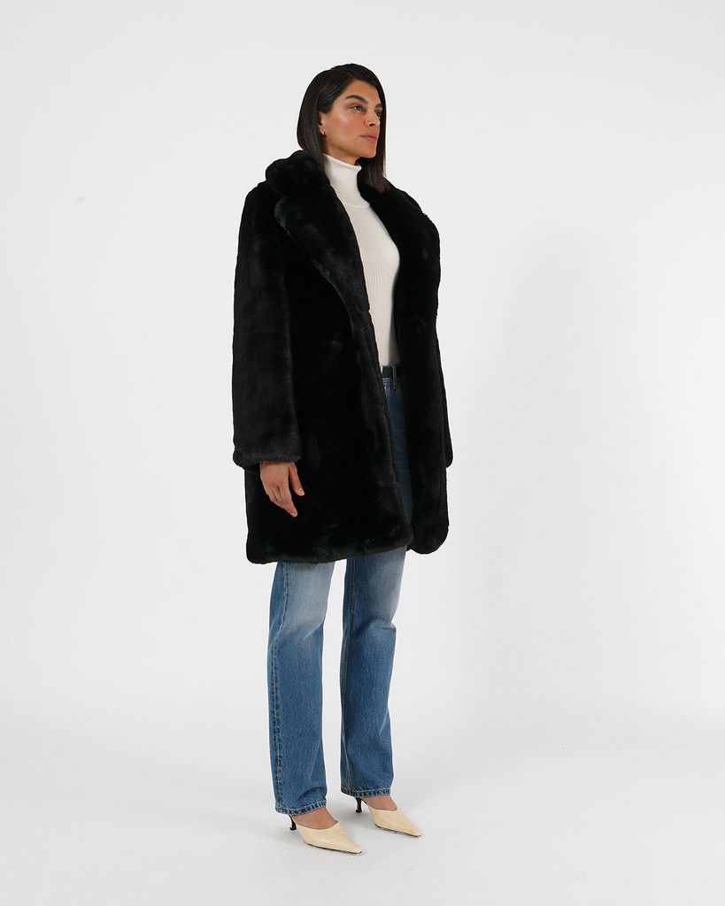 Coats Apparis Stella Coat in Noir Apparis