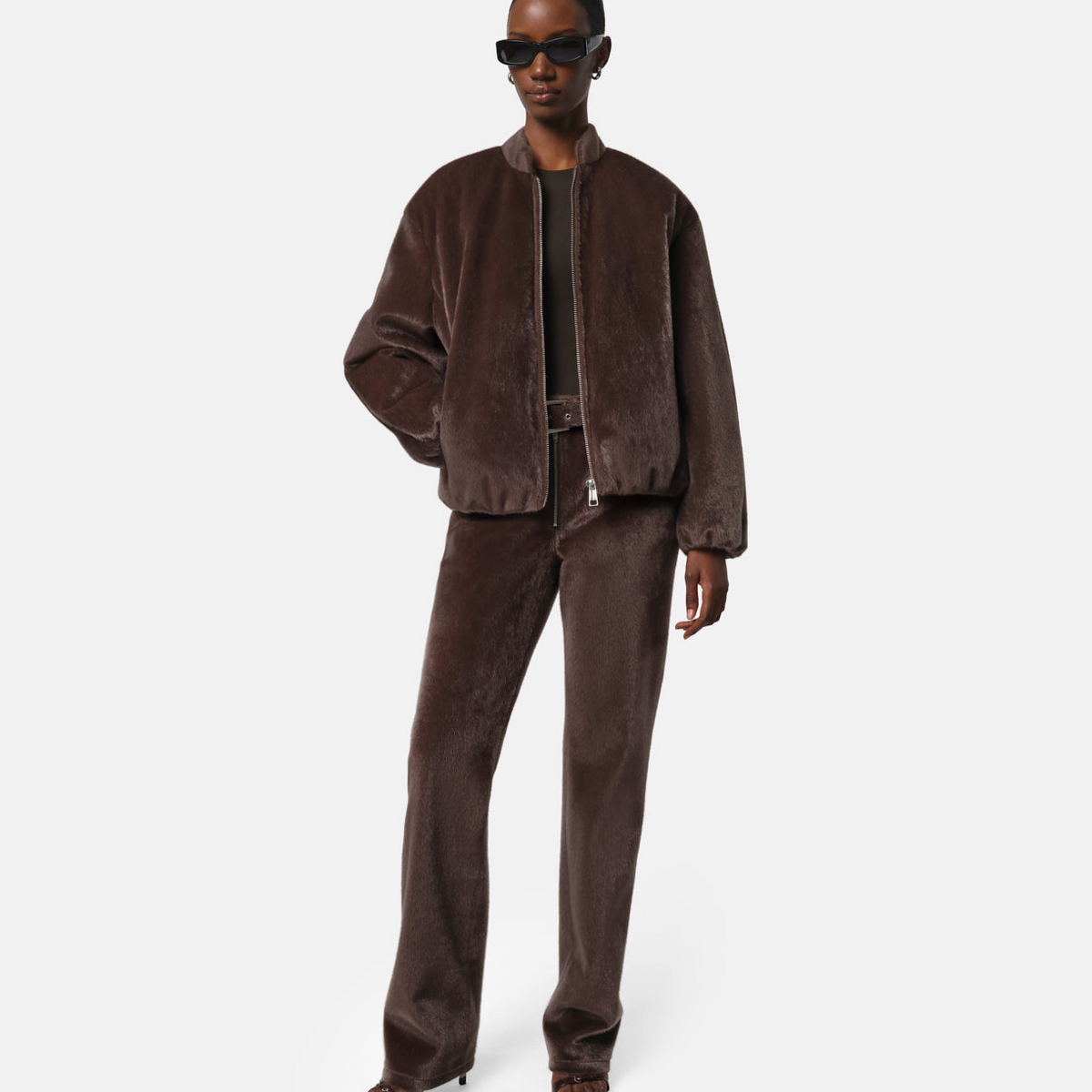 Maris Pony Padded Bomber in Umber – Serafina