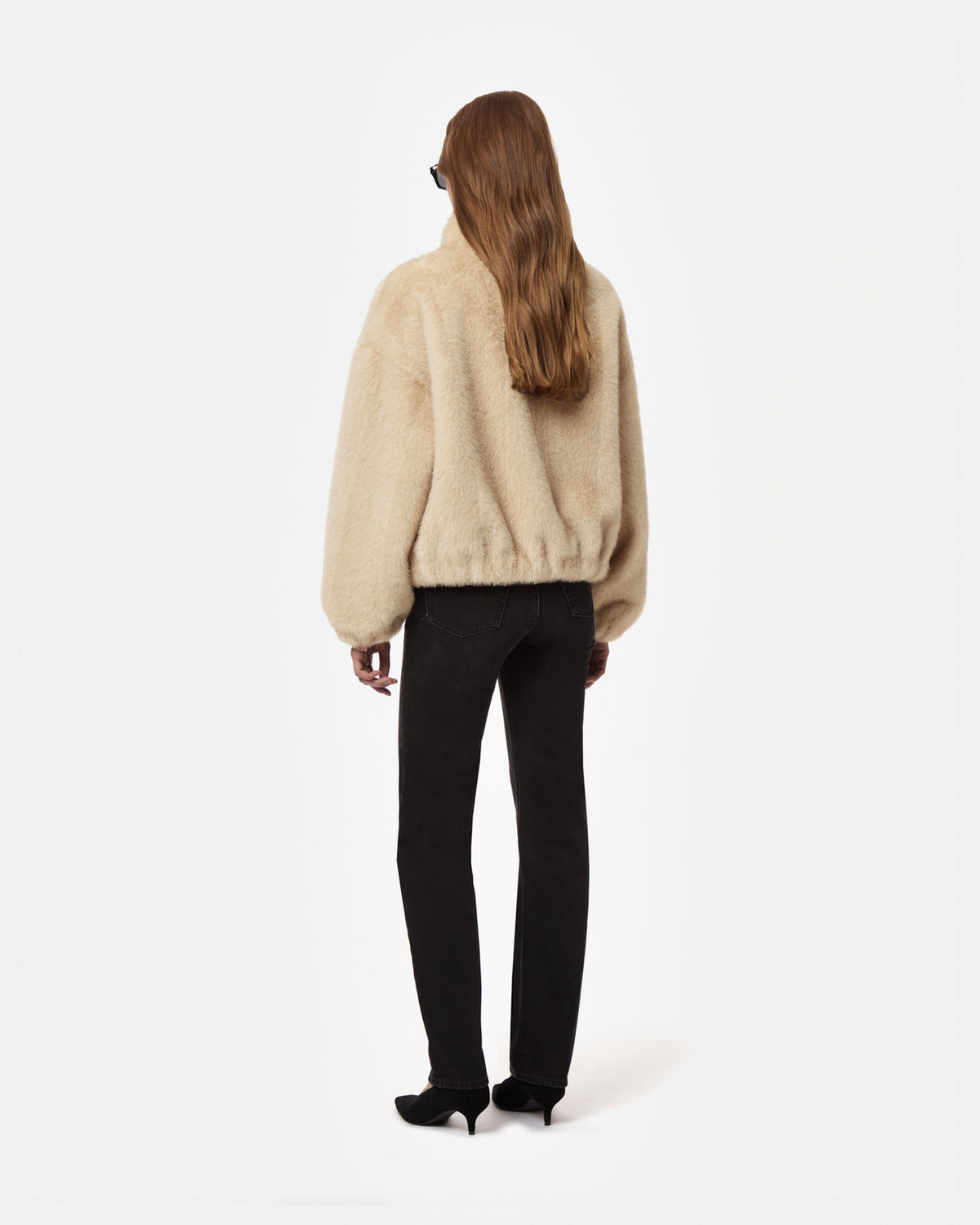 COATS/JACKET Iris Shaved Mink Bomber in Latte Multi Apparis