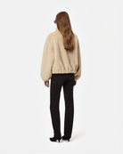 COATS/JACKET Iris Shaved Mink Bomber in Latte Multi Apparis