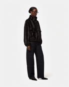 COATS/JACKET Iris Shaved Mink Bomber in Noir Multi Apparis