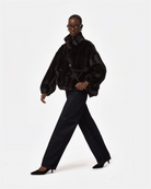 COATS/JACKET Iris Shaved Mink Bomber in Noir Multi Apparis