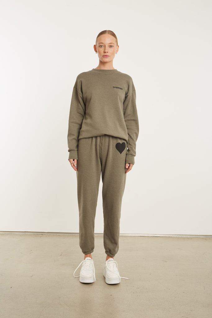 Pants SPRWMN Heart Sweatpant in Moss Sprwmn