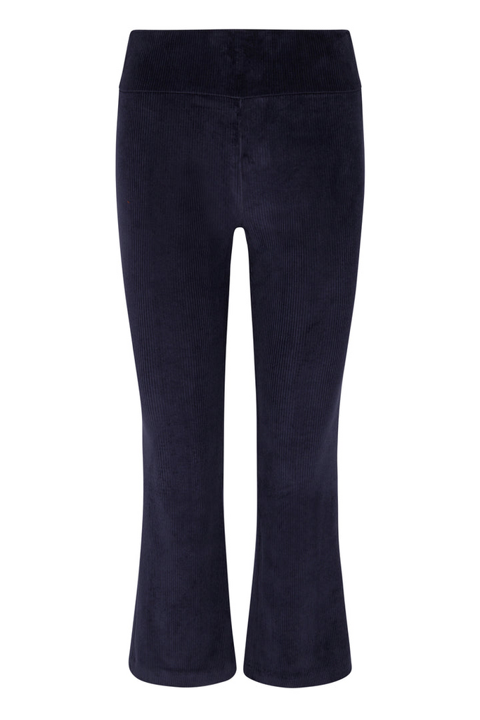 Pants SPRWMN Crop Flare Corduroy Leggings in Navy Sprwmn