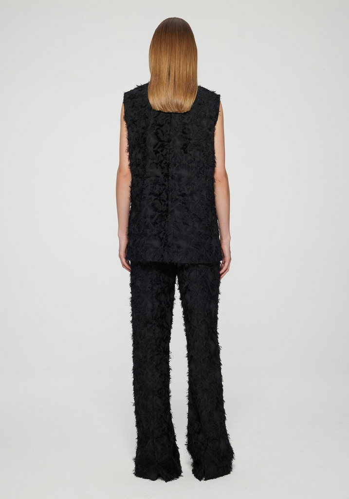 Tops Rohe Fringed Jacquard Top in Noir Rohe