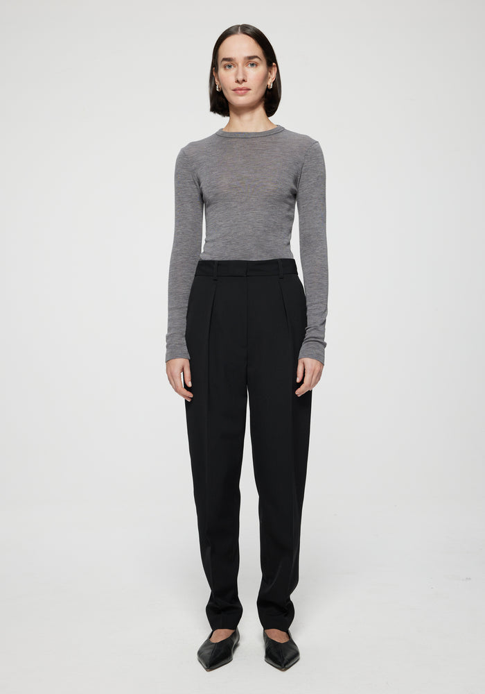 Tops Róhe Merino Long Sleeve in Grey Melange Rohe