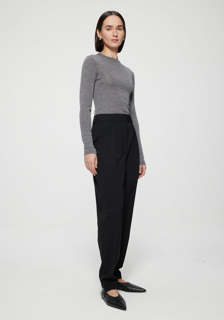 Tops Róhe Merino Long Sleeve in Grey Melange Rohe