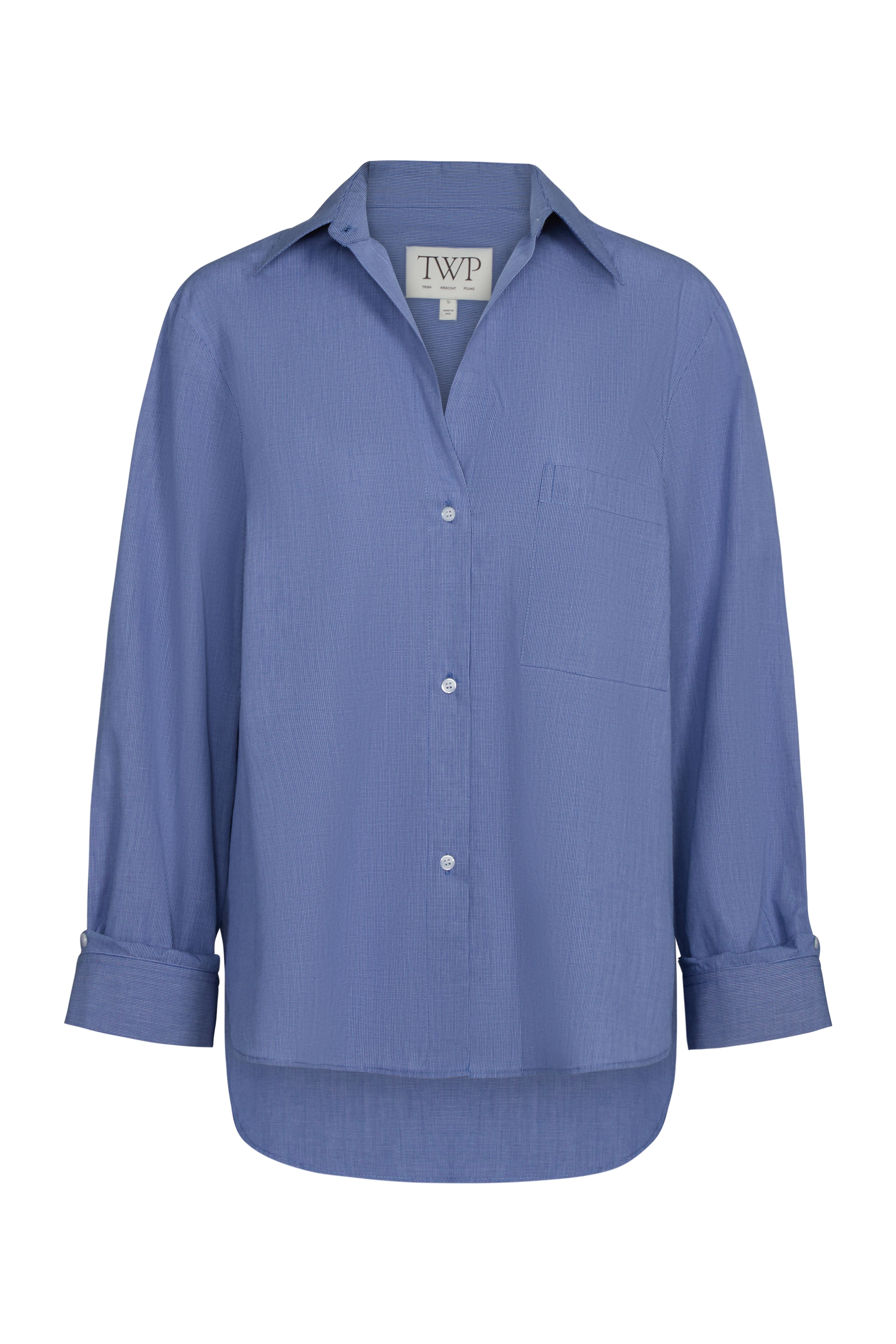 BLOUSES/SHIRTS/TOPS Next Morning Shirt in White and Navy TWP